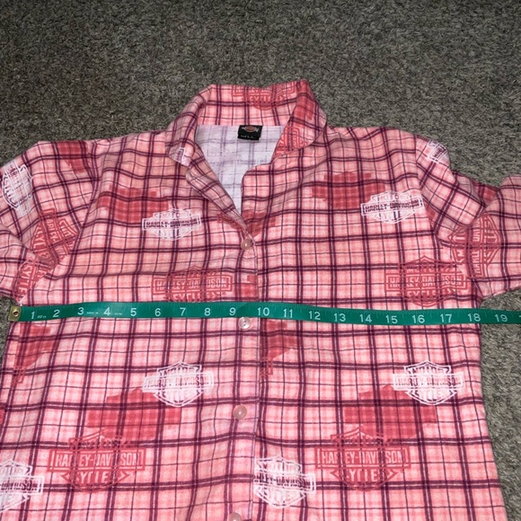 Harley-Davidson Pink Plaid Flannel Logo Pajama Set Small - Picture 7 of 9